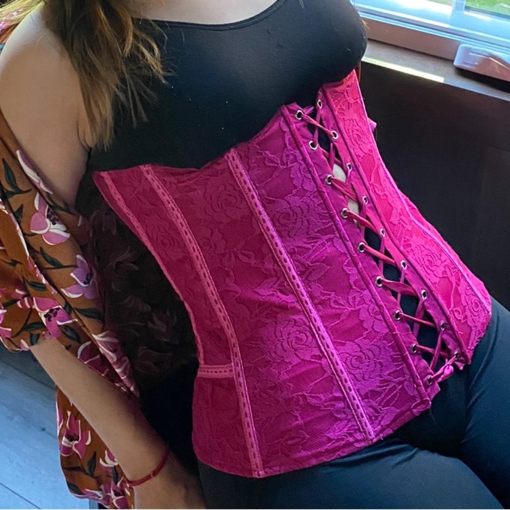 Pink Corset top Large